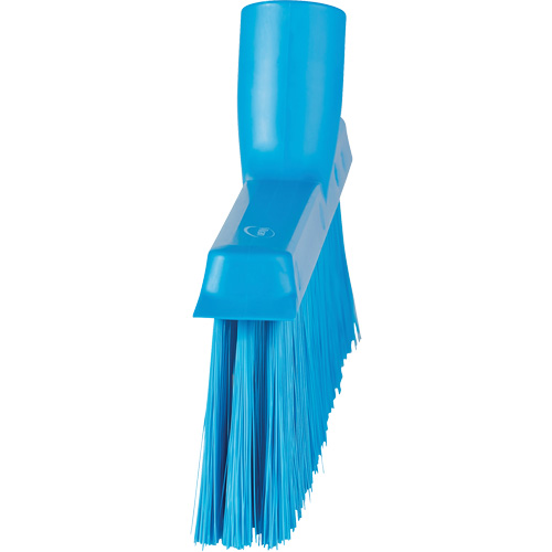 Dustpan Broom with Angled Thread, Medium Bristles, 10", Polyester, Blue Nia-Chem Ltd.