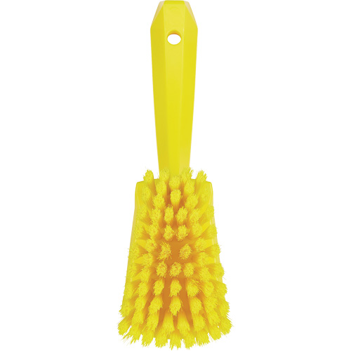 Short-Handled Washing Brush, Soft Bristles, 10-1/2" Long, Yellow Nia-Chem Ltd.