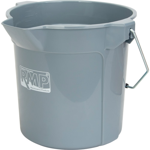 Round Bucket with Pouring Spout, 2.64 US Gal. (10.57 qt.) Capacity, Grey Nia-Chem Ltd.