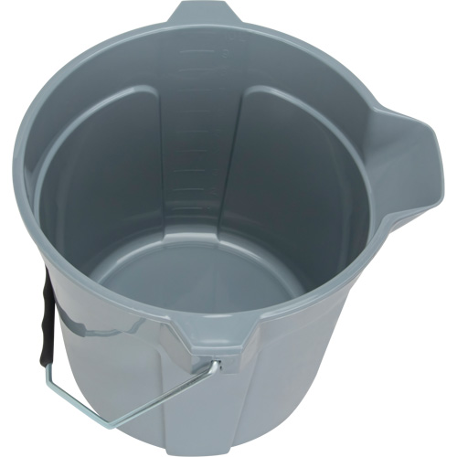 Round Bucket with Pouring Spout, 2.64 US Gal. (10.57 qt.) Capacity, Grey Nia-Chem Ltd.