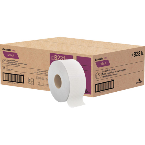 Papier toilette Pro Select, Rouleau G&eacute;ant, 2 Pli, Longueur 750', Blanc Nia-Chem Ltd.