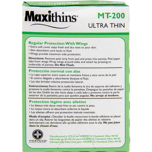 Maxithins&reg; Maxi Pad Ultra Thin with Wings Nia-Chem Ltd.