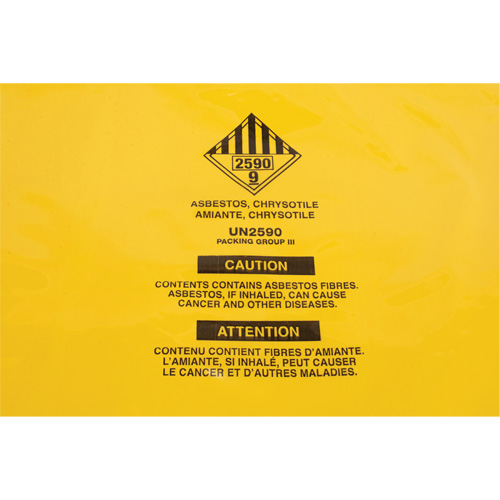 Hazardous Waste Liners, Asbestos, 40" L x 35" W, 3 mils Nia-Chem Ltd.