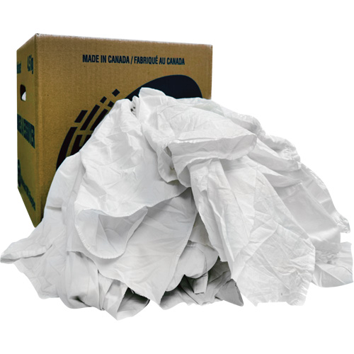 Recycled Wiping Rags, Cotton, White, 10 lbs. Nia-Chem Ltd.