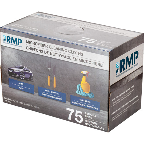 Chiffons lavables pour le nettoyage, Microfibre, Blanc Nia-Chem Ltd.