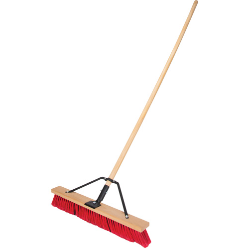Push Broom with Braced Handle, 24", Medium, PVC Bristles Nia-Chem Ltd.
