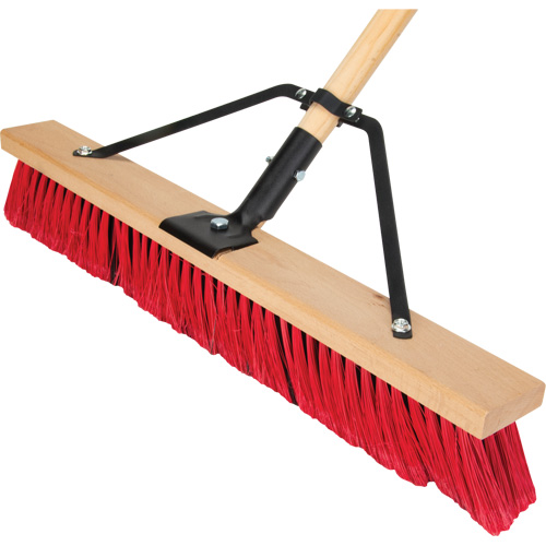 Push Broom with Braced Handle, 24", Medium, PVC Bristles Nia-Chem Ltd.