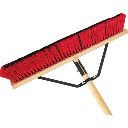 Push Broom with Braced Handle, 24", Medium, PVC Bristles Nia-Chem Ltd.