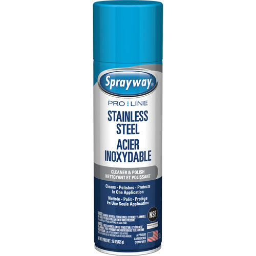 Nettoyant & polis pour acier inoxydable Pro Line, 15 oz, Canette a&eacute;rosol Nia-Chem Ltd.