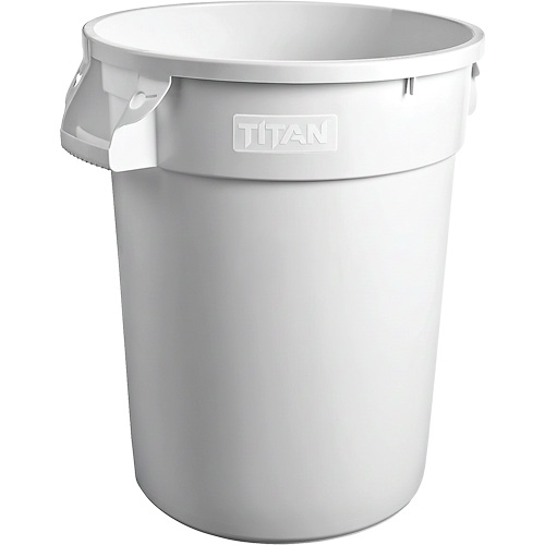 Contenant &agrave; d&eacute;chets Titan blanc pour usage intense, Plastique, 32 gal. US Nia-Chem Ltd.