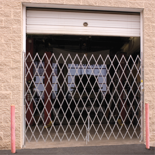 Galvanized Folding Security Gates, Fixed Single Folding, 10' L x 7' 6" H Expanded Nia-Chem Ltd.