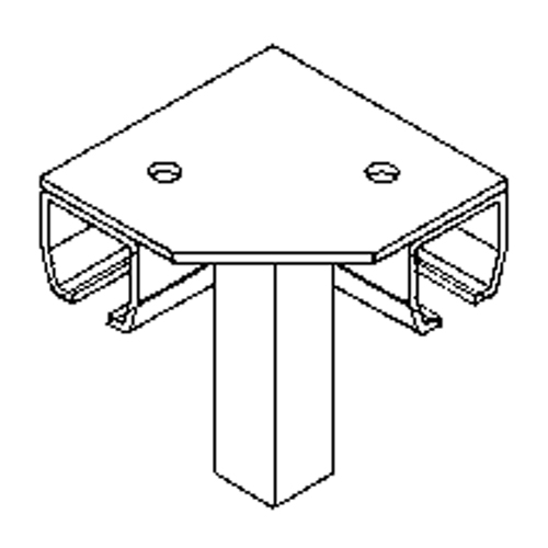 Floor Mount Curtain Partition 90° Corner Connector Nia-Chem Ltd.