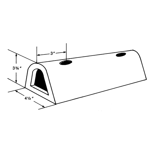 Extruded Rubber Dock Fenders, Rubber, 4-1/2" W x 12" L x 3-3/4" D Nia-Chem Ltd.