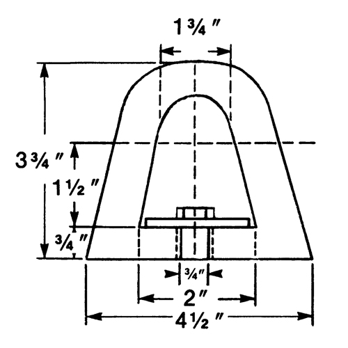 Extruded Rubber Dock Fenders, Rubber, 4-1/2" W x 12" L x 3-3/4" D Nia-Chem Ltd.