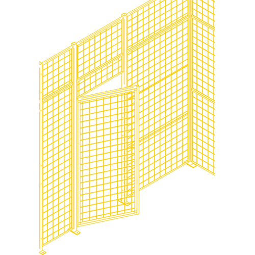 Wire Mesh Partition Components - Swing Doors, 4' W x 7' H Nia-Chem Ltd.