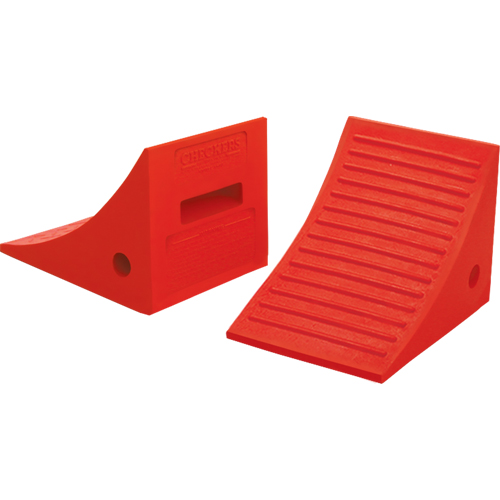 General Purpose Wheel Chocks, Polyurethane, Orange, 8" W x 11-1/4" D x 8-1/4" H Nia-Chem Ltd.