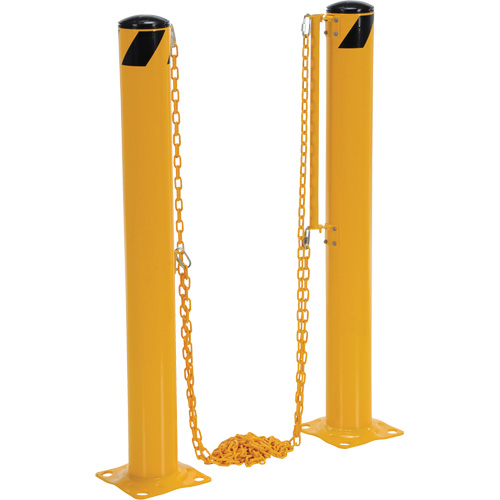 Dock Chain Barrier Bollard System, Steel, 42" H x 6-5/8" W, Yellow Nia-Chem Ltd.