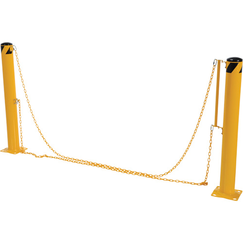 Dock Chain Barrier Bollard System, Steel, 42" H x 6-5/8" W, Yellow Nia-Chem Ltd.