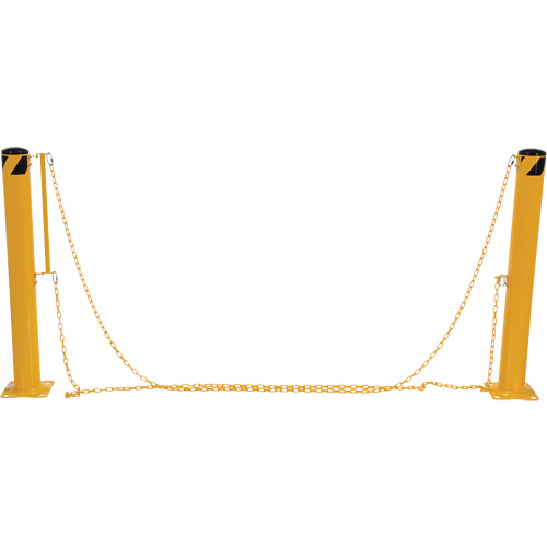 Dock Chain Barrier Bollard System, Steel, 42" H x 6-5/8" W, Yellow Nia-Chem Ltd.