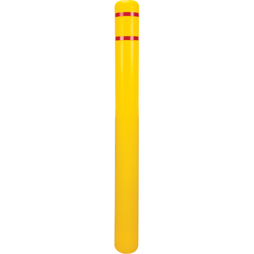 Capuchon en poly&eacute;thyl&egrave;ne pour borne de protection, 4-1/2" dia. x 52" l, Rouge/Jaune Nia-Chem Ltd.