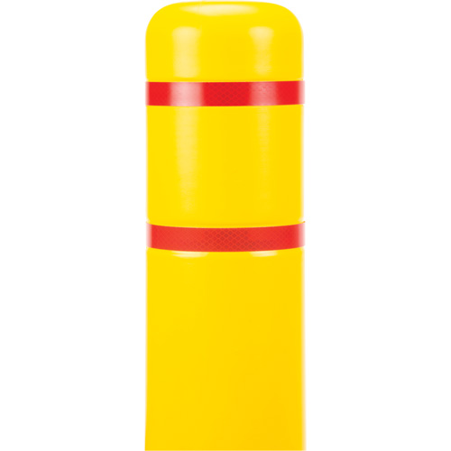 Capuchon en poly&eacute;thyl&egrave;ne pour borne de protection, 4-1/2" dia. x 52" l, Rouge/Jaune Nia-Chem Ltd.