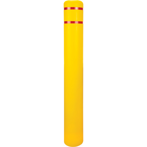 Capuchon en poly&eacute;thyl&egrave;ne pour borne de protection, 6-5/8" dia. x 52" l, Rouge/Jaune Nia-Chem Ltd.