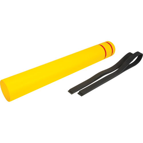 Capuchon en poly&eacute;thyl&egrave;ne pour borne de protection, 6-5/8" dia. x 52" l, Rouge/Jaune Nia-Chem Ltd.