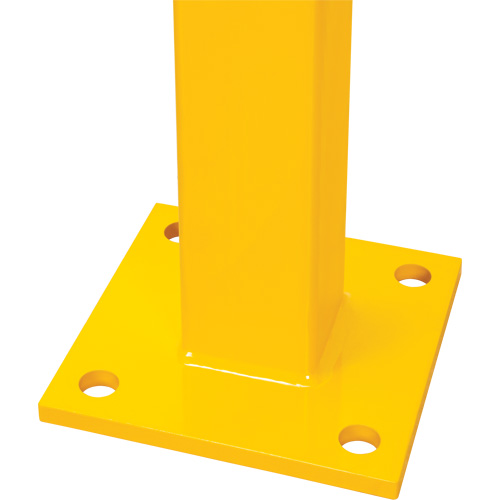 Corner Post for Light-Duty Guard Rails, Steel, 42" H, Safety Yellow Nia-Chem Ltd.