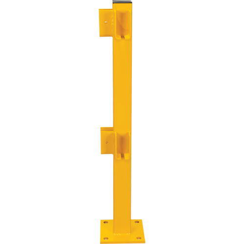 Corner Post for Light-Duty Guard Rails, Steel, 42" H, Safety Yellow Nia-Chem Ltd.