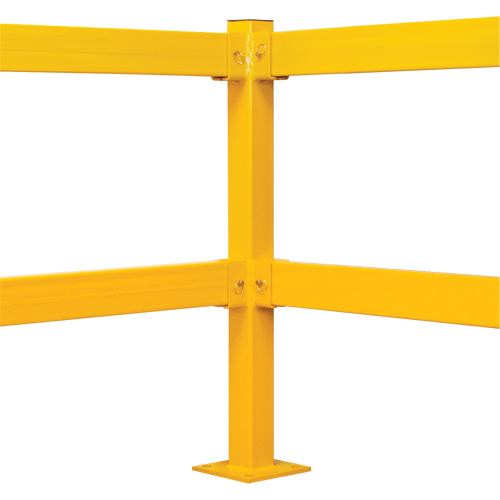 Corner Post for Light-Duty Guard Rails, Steel, 42" H, Safety Yellow Nia-Chem Ltd.