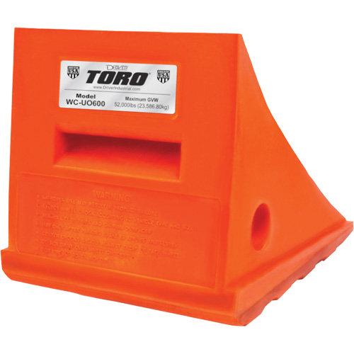 25 Ton General Purpose Wheel Chock, Urethane, Orange Nia-Chem Ltd.