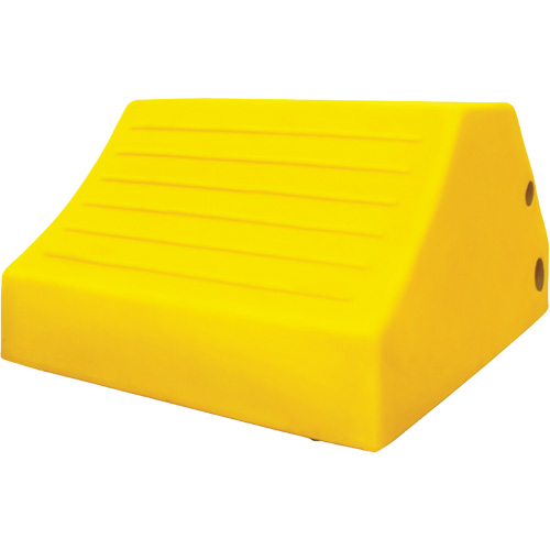 165 Ton Large Equipment Wheel Chock with Handle & Hole, Urethane, Yellow Nia-Chem Ltd.