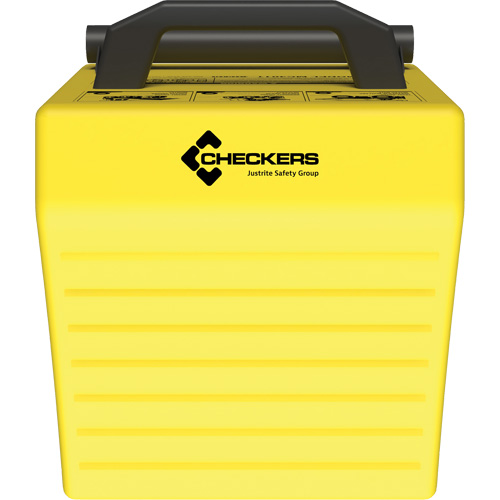 Cale de roue ultra-robuste pour l'exploitation mini&egrave;re Checkers Safety, PEHD, Jaune, 14-1/2" la x 17-1/2" p x 16" h Nia-Chem Ltd.