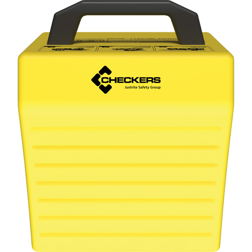 Checkers Safety Heavy-Duty Ultra Class Mining Wheel Chock without Bracket, HDPE, Yellow, 14-1/2" W x 17-1/2" D x 16" H Nia-Chem Ltd.