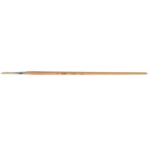 Pure White Bristle Round Marking Paint Brush, 5/32" Brush Width, White China, Wood Handle Nia-Chem Ltd.