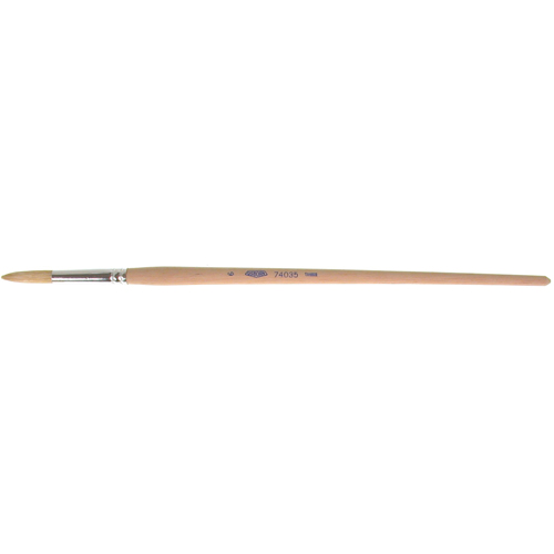 Pure White Bristle Round Marking Paint Brush, 9/32" Brush Width, White China, Wood Handle Nia-Chem Ltd.