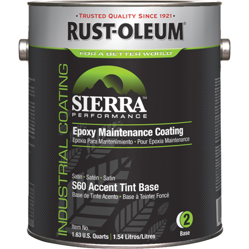 Sierra Performance S60 Water-Based Epoxy Maintenance Coating Accent Base, Gallon, Tint Base Nia-Chem Ltd.