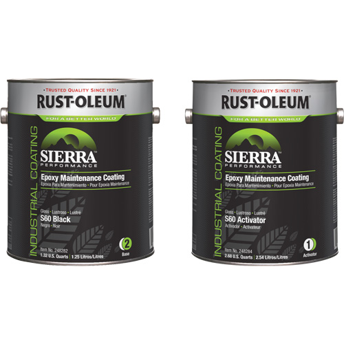 Sierra S60 Water-Based Epoxy Maintenance Coating Kit, Gallon, Black Nia-Chem Ltd.