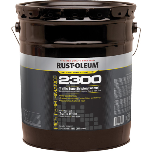 High-Performance 2300 System Traffic Zone Striping Paint, White, 5 gal., Pail Nia-Chem Ltd.