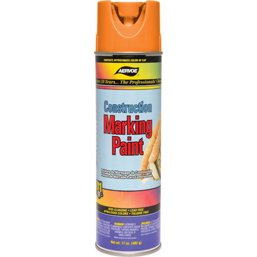 Peinture de marquage de construction, 17 oz, Canette a&eacute;rosol Nia-Chem Ltd.