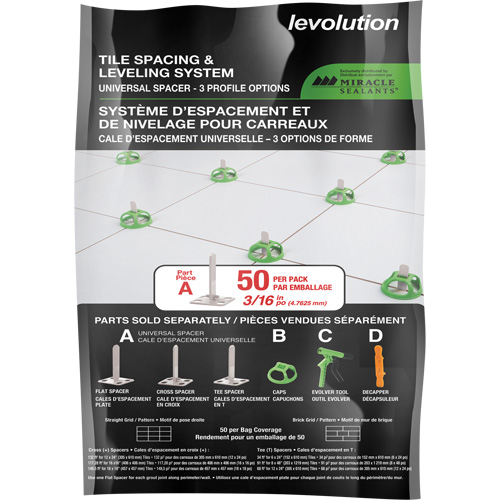 Cales d'espacement universelles Miracle Sealants Levolution Nia-Chem Ltd.