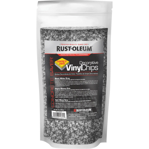 Concrete Saver&reg; Decorative Vinyl Chips, 0.5 kg, Bag, Black/White/Gray Blend Nia-Chem Ltd.