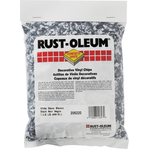 Concrete Saver&reg; Decorative Vinyl Chips, 0.5 kg, Bag, Black/White Blend Nia-Chem Ltd.