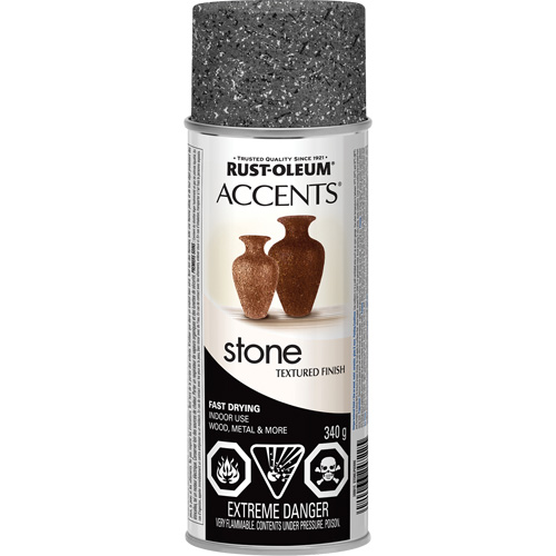 Peinture en a&eacute;rosol &agrave; effet de pierre Accents, Canette a&eacute;rosol, Pierre gris Nia-Chem Ltd.