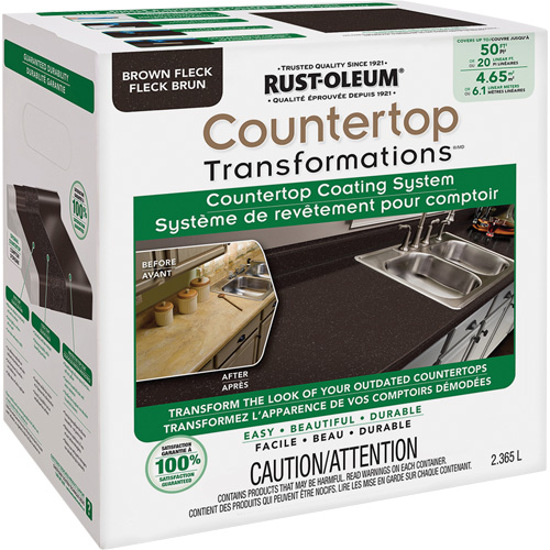 Syst&egrave;me de rev&ecirc;tement mouchet&eacute; pour comptoir Countertop Transformations, 2,37 L, Trousse, Tache brune Nia-Chem Ltd.