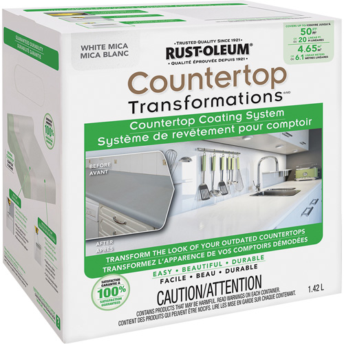 Syst&egrave;me de rev&ecirc;tement au mica pour comptoir Countertop Transformations, 1,42 L, Trousse, Mica blanc Nia-Chem Ltd.