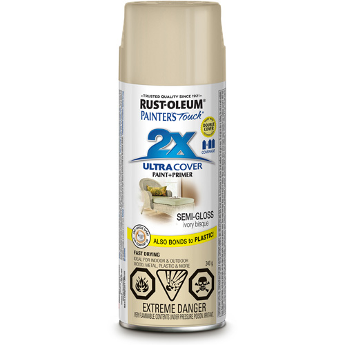 Peinture &agrave; pouvoir couvrant &eacute;lev&eacute; Painter's Touch, Blanc bisque d'ivoire, Semi-brillant, Canette a&eacute;rosol Nia-Chem Ltd.