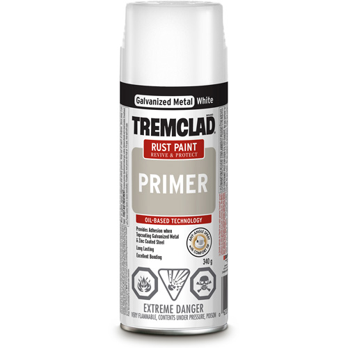Couche de fond antirouille en vaporisateur Tremclad, Blanc galvanis&eacute;, Tr&egrave;s mat, Canette a&eacute;rosol Nia-Chem Ltd.