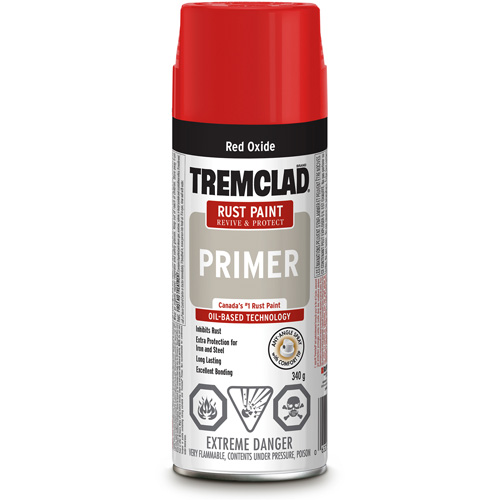 Couche de fond antirouille en vaporisateur Tremclad, Rouge oxyde, Tr&egrave;s mat, Canette a&eacute;rosol Nia-Chem Ltd.