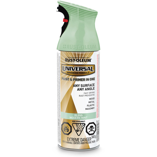 Universal&reg; Enamel Paint & Primer In One, Modern Mint Green, Gloss, Aerosol Can Nia-Chem Ltd.
